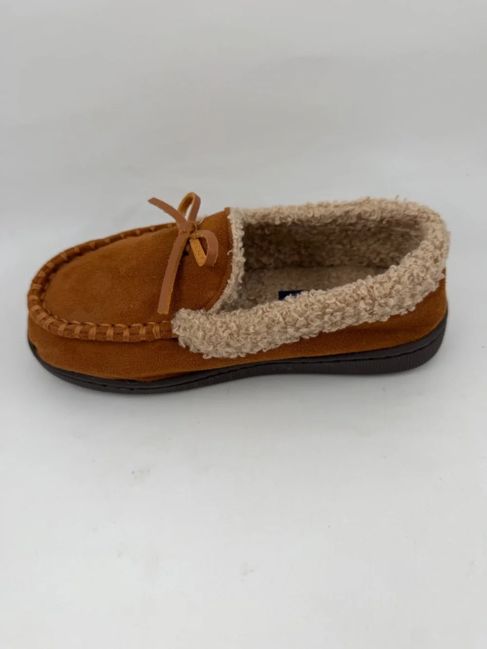 Dockers Kids Brown Cozy -SZ 11-12- Sheepskin Lined Moccasins Slippers